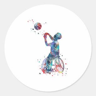 Wheelchair Basketball Classic Round Sticker
