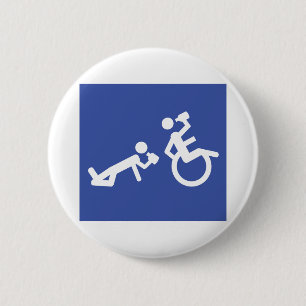 wheelchair boozer 6 cm round badge