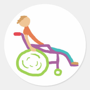 Wheelchair Classic Round Sticker
