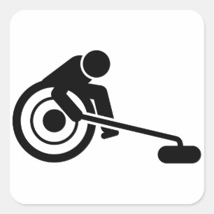Wheelchair Curling Square Sticker