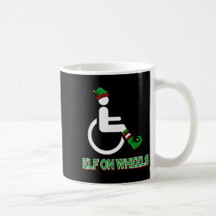 Wheelchair Elf Funny Christmas Disability Humor Coffee Mug