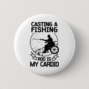 Wheelchair Fisherman Boating Disabled Hob  6 Cm Round Badge