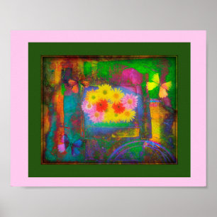 "Wheelchair Flower Cart Poster