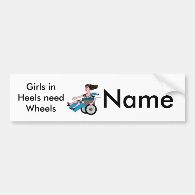 Wheelchair Girl in Heels Bumper Sticker (Front)