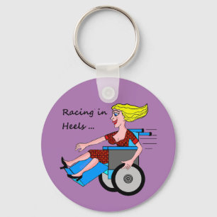 Wheelchair Girl in Heels Key Ring
