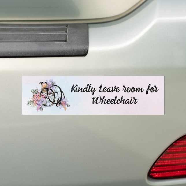 Wheelchair Handicap Bumper Sticker (On Car)