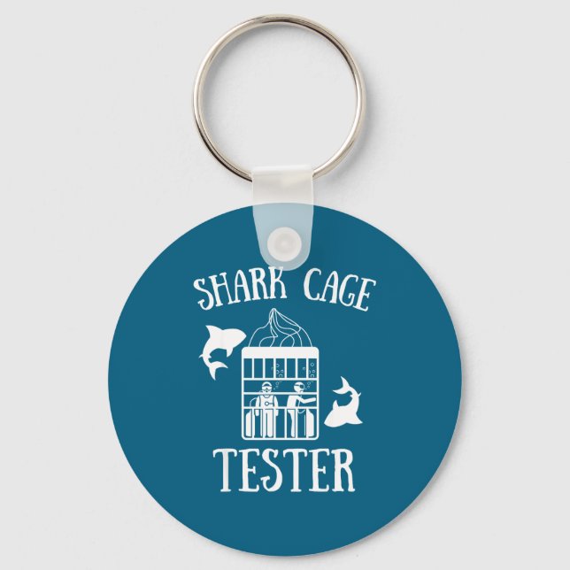 Wheelchair Handicap Humor Handicapped Shark Cage T Key Ring (Front)