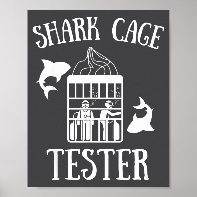 Wheelchair Handicap Humor Handicapped Shark Cage T Poster (Front)