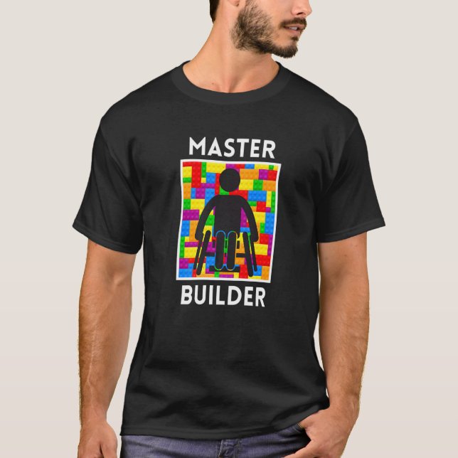 Wheelchair Master Builder Block Toy Disabled Handi T-Shirt (Front)