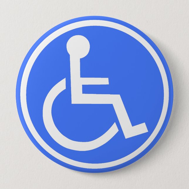 WHEELCHAIR PARKING ZONE 10 CM ROUND BADGE (Front)