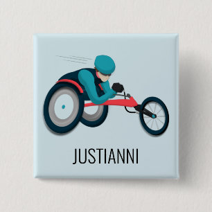 Wheelchair Racing 15 Cm Square Badge