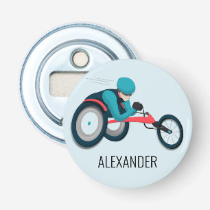 Wheelchair Racing Bottle Opener