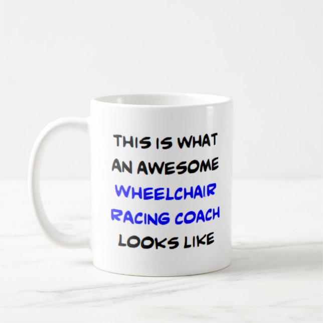 wheelchair racing coach coffee mug (Left)