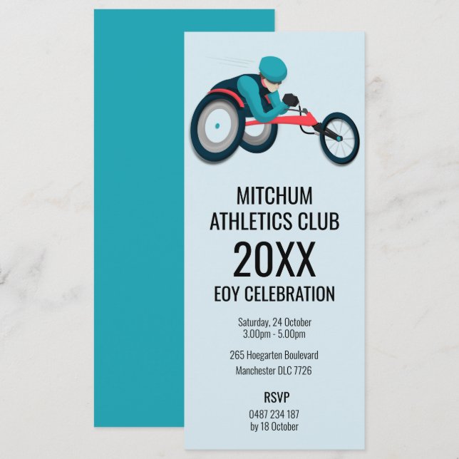 Wheelchair Racing Invitation (Front/Back)