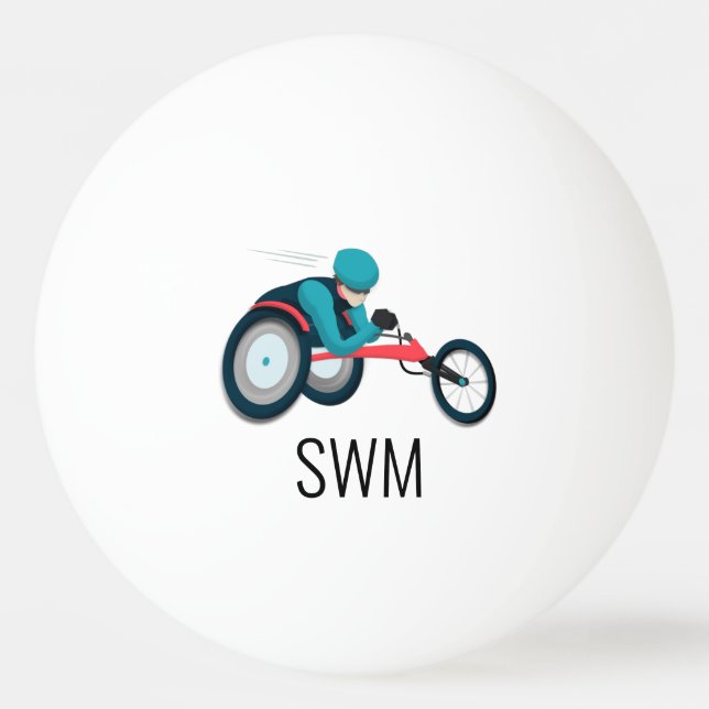 Wheelchair Racing Ping Pong Ball (Front)