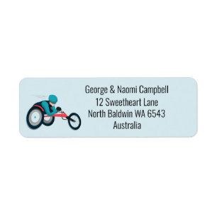 Wheelchair Racing Return Address Label