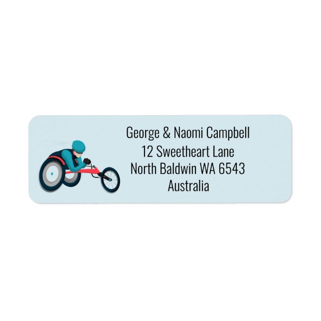 Wheelchair Racing Return Address Label (Front)