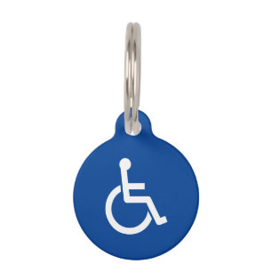 Wheelchair sign small pet tag for dog or cat