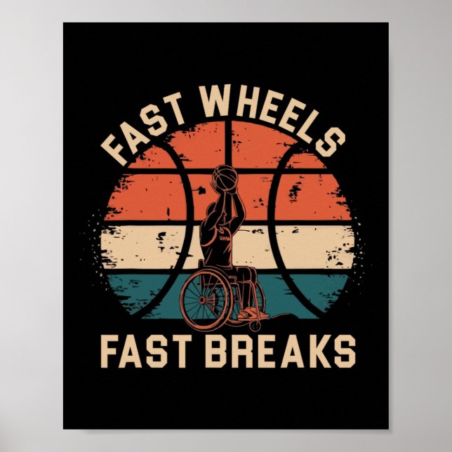 Wheelchair Sketll Player Disabled Disability Handi Poster (Front)