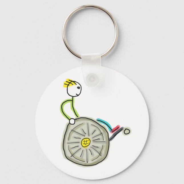 Wheelchair Stickman Key Ring (Front)