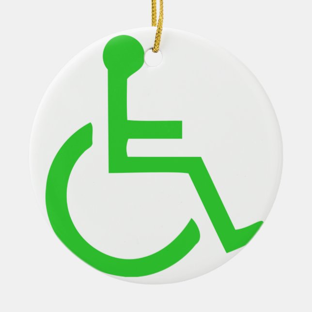 Wheelchair Symbol Ceramic Tree Decoration (Front)