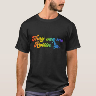 Wheelchair - they see me rollin’ retro T-Shirt