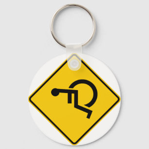 Wheelchair Traffic Highway Sign Key Ring