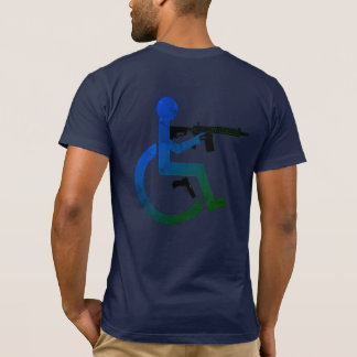 Wheeled & Armed - No Circle DK Blue - Made in USA T-Shirt