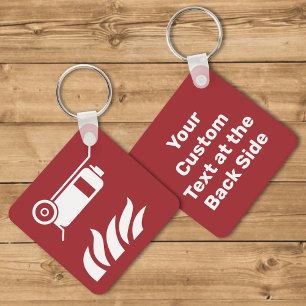 Wheeled Fire Extinguisher Safety Sign Key Ring