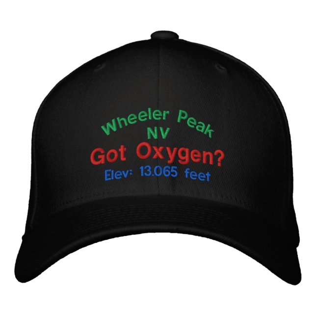 Wheeler Peak Got Oxygen? Embroidered Cap (Front)