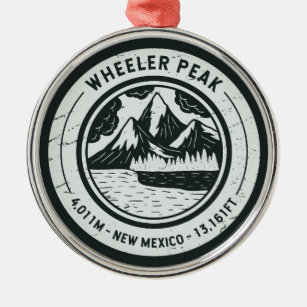 Wheeler Peak New Mexico Hiking Skiing Travel Metal Ornament