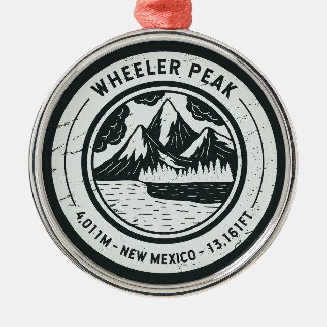 Wheeler Peak New Mexico Hiking Skiing Travel Metal Ornament (Front)