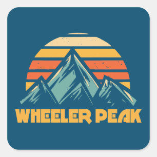 Wheeler Peak New Mexico Retro Turquoise Square Sticker