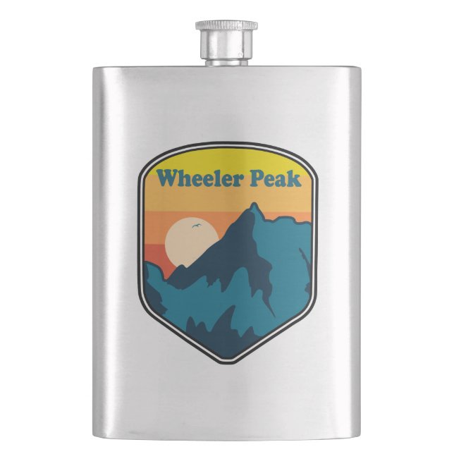 Wheeler Peak New Mexico Sunrise Hip Flask (Front)