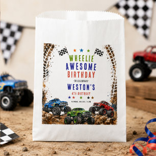 Wheelie Awesome Monster Truck 4Th Birthday boy Favour Bag