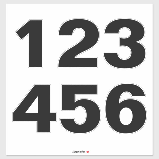 Wheelie Bin Numbers in Black and White (Sheet)