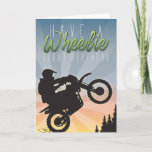 Wheelie Great | Grey Sky Dirt Bike Birthday Card<br><div class="desc">This Awesome Grey Sky "Wheelie Great" Dirt Bike Card is Ready for the Daredevil Rider in Your Life.</div>