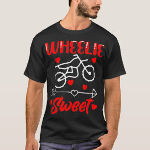 Wheelie Sweet Funny Valentines Day Heart Dirt Bike T-Shirt