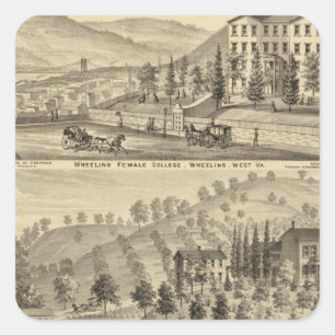 Wheeling Female College, Wheeling Square Sticker
