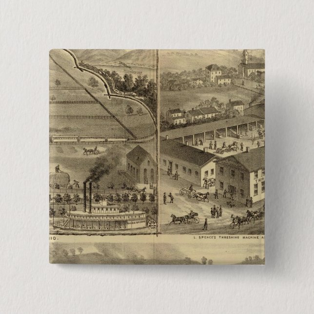 Wheeling Iron Works Wheeling Iron and Nail Company 15 Cm Square Badge (Front)