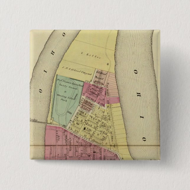 Wheeling Island 15 Cm Square Badge (Front)