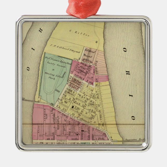 Wheeling Island Metal Ornament (Front)