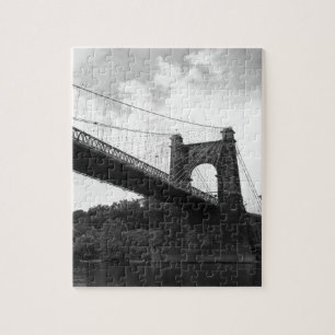 Wheeling Suspension Bridge B&W 2 Jigsaw Puzzle