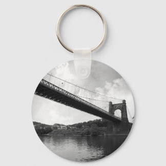 Wheeling Suspension Bridge B&W Key Ring
