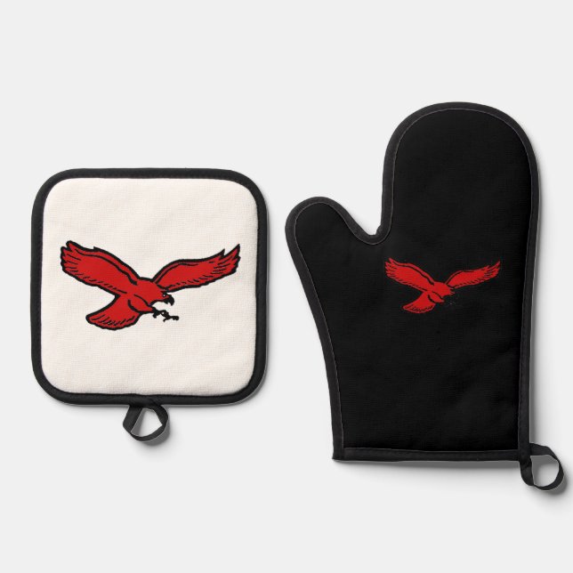 Wheeling Thunderbird  Oven Mitt & Pot Holder Set (Front)