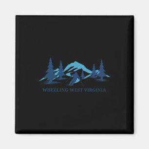 Wheeling West Virginia Ski Resort Skiing Skier Magnet