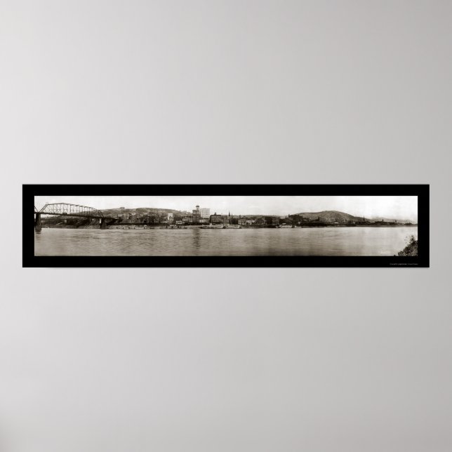 Wheeling WV Waterfront Photo 1909 Poster (Front)