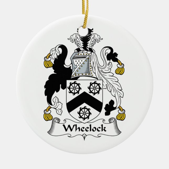 Wheelock Family Crest Ceramic Ornament (Front)