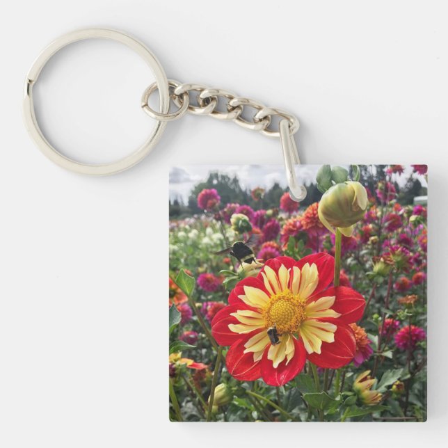 Wheels Dahlia Key Ring (Front)