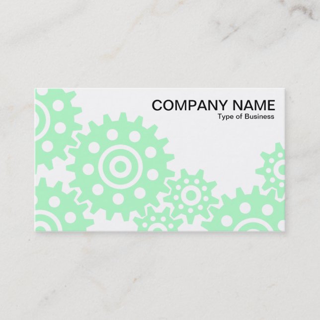 Wheels of Industry - Ghost Green and White Business Card (Front)